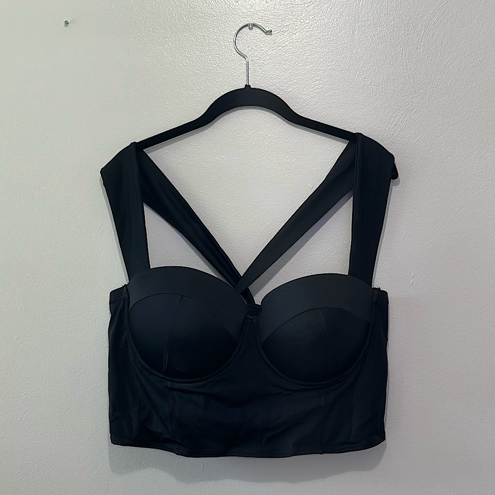 Torrid size 3 black midkini swim top